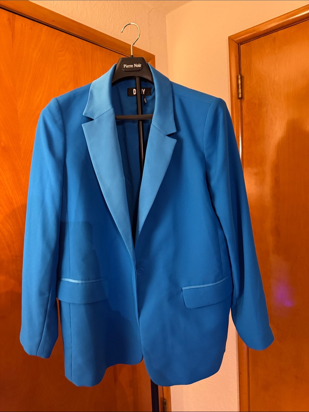 DKNY Bright Blue Single-Button Women's Blazer